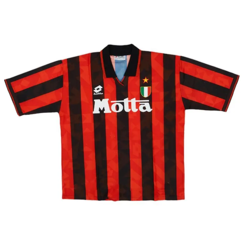 AC Milan 1993/94 Retro Home Jersey - Red/Black