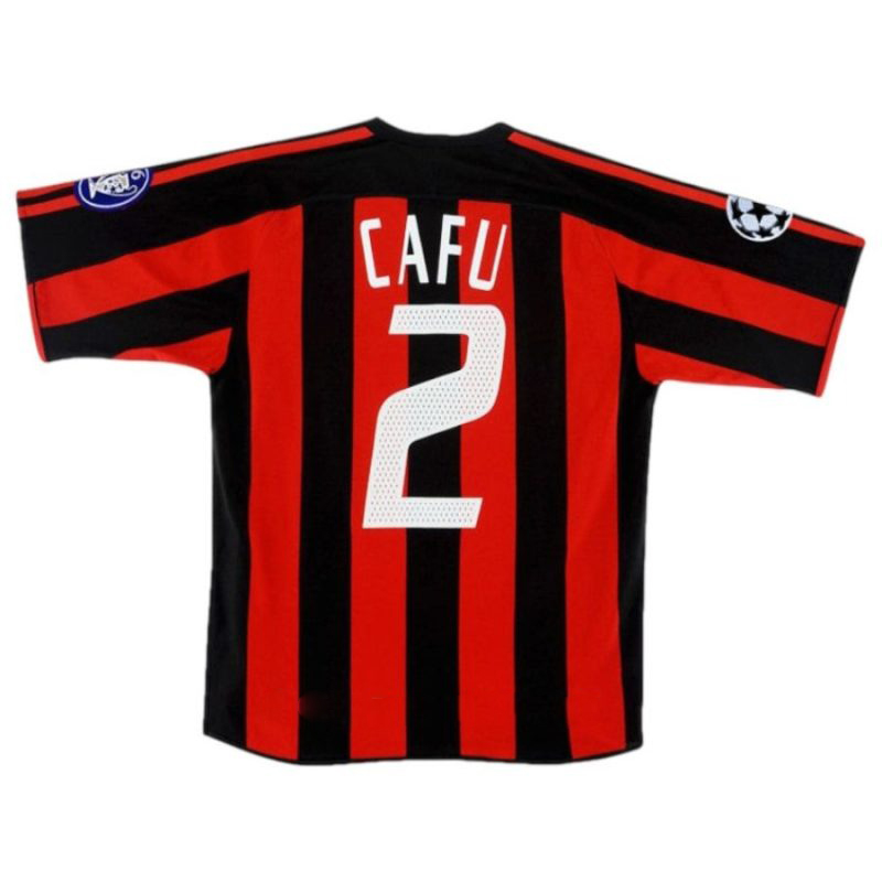 AC Milan CAFU 2003/04 Retro Home Jersey - Red/Black