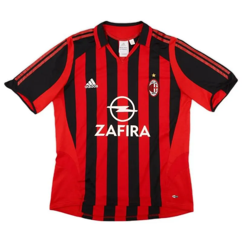 AC Milan MALDINI 2005/06 Retro Home Jersey - Red/Black