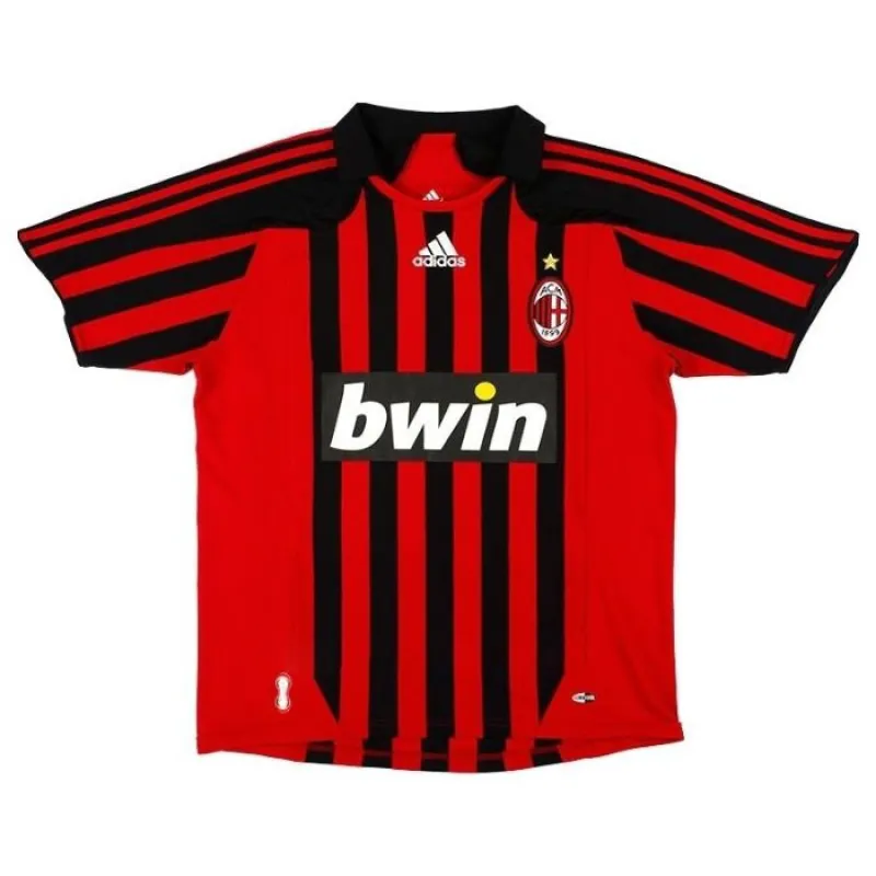 AC Milan GATTUSO 2007/08 Maillot domicile rétro - Rouge/Noir