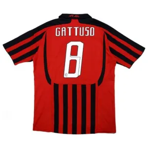AC Mailand GATTUSO 2007/08 Retro-Heimtrikot - Rot/Schwarz