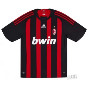 AC Milan 2008/09 Retro Home Jersey - Red/Black
