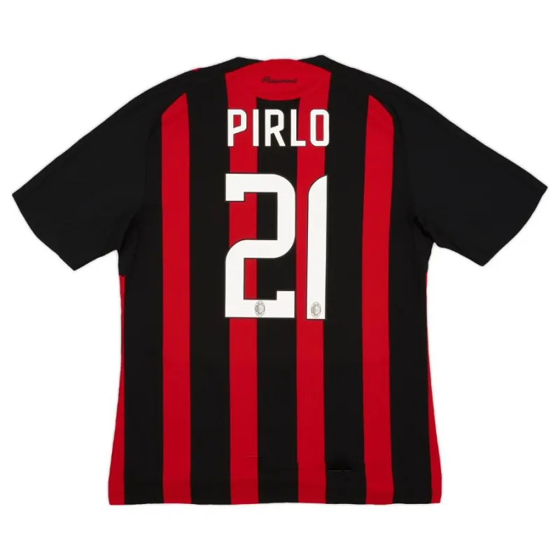 AC Milan PIRLO 2008/09 Maillot domicile rétro - Rouge/Noir