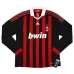 AC Milan BECKHAM 2008/09 Retro Long-Sleeve Home Jersey - Red/Black