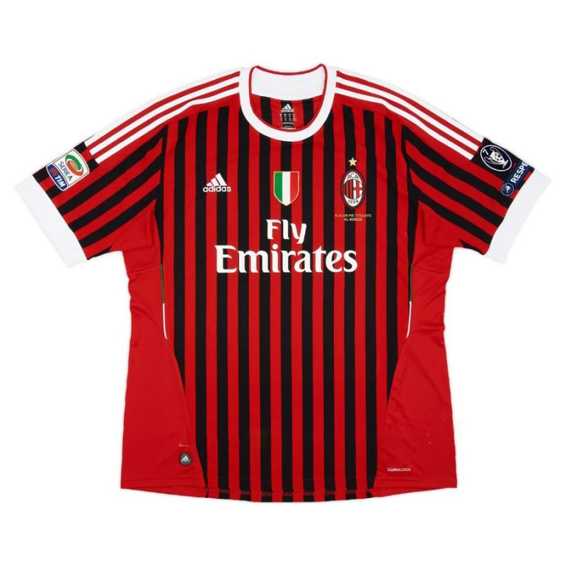 AC Mailand T.SILVA 2011/12 Retro-Heimtrikot - Rot/Schwarz