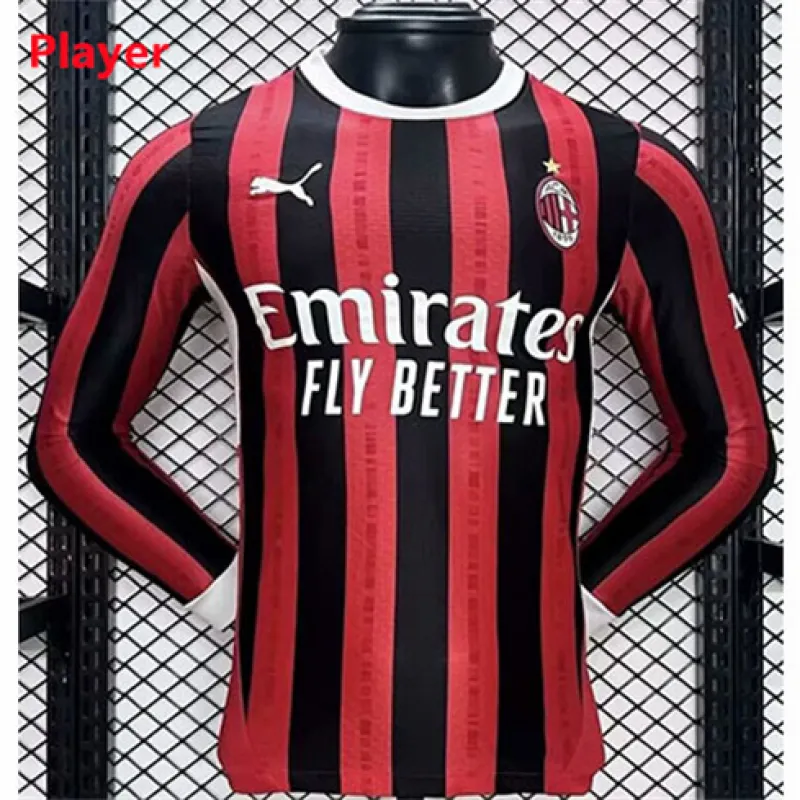 AC Milan Long Sleeve 2024/25 Home Jersey - Player - Red