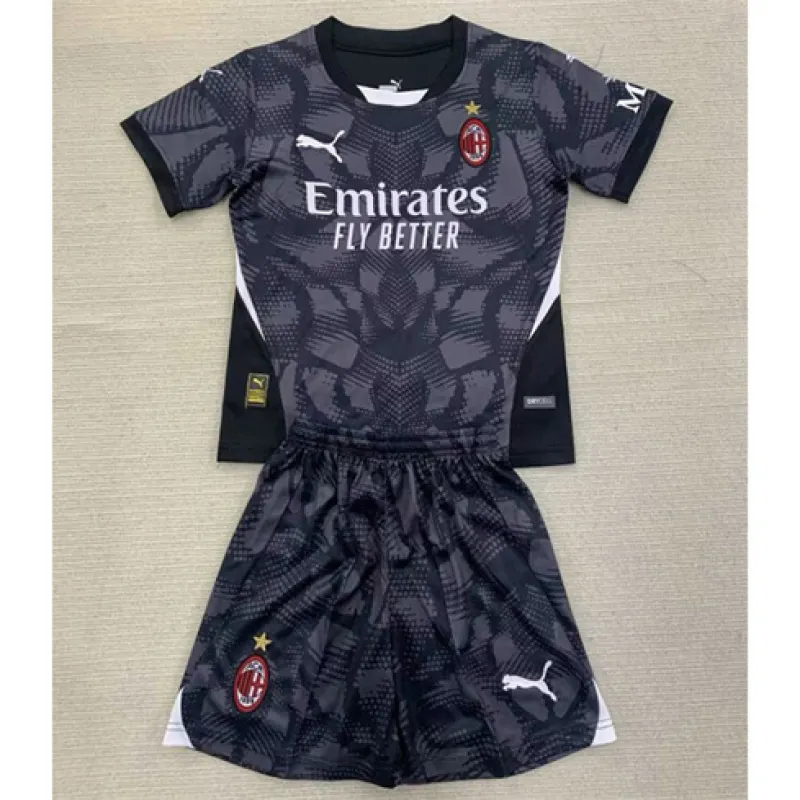 Maglia del portiere per bambini dell'AC Milan 2024/25 - Nera