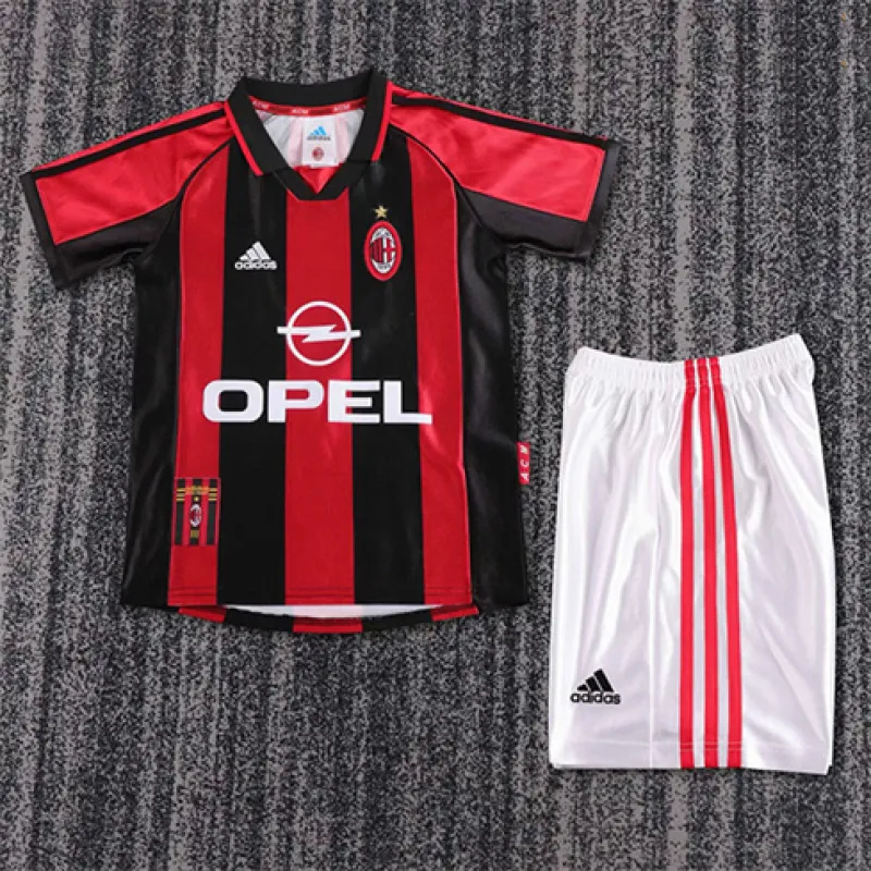 AC Milan 1998/99 Retro Home Children's Jersey - Red