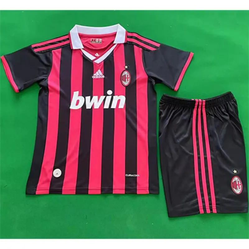 AC Milan 2009/10 Retro Home Children's Jersey - Red