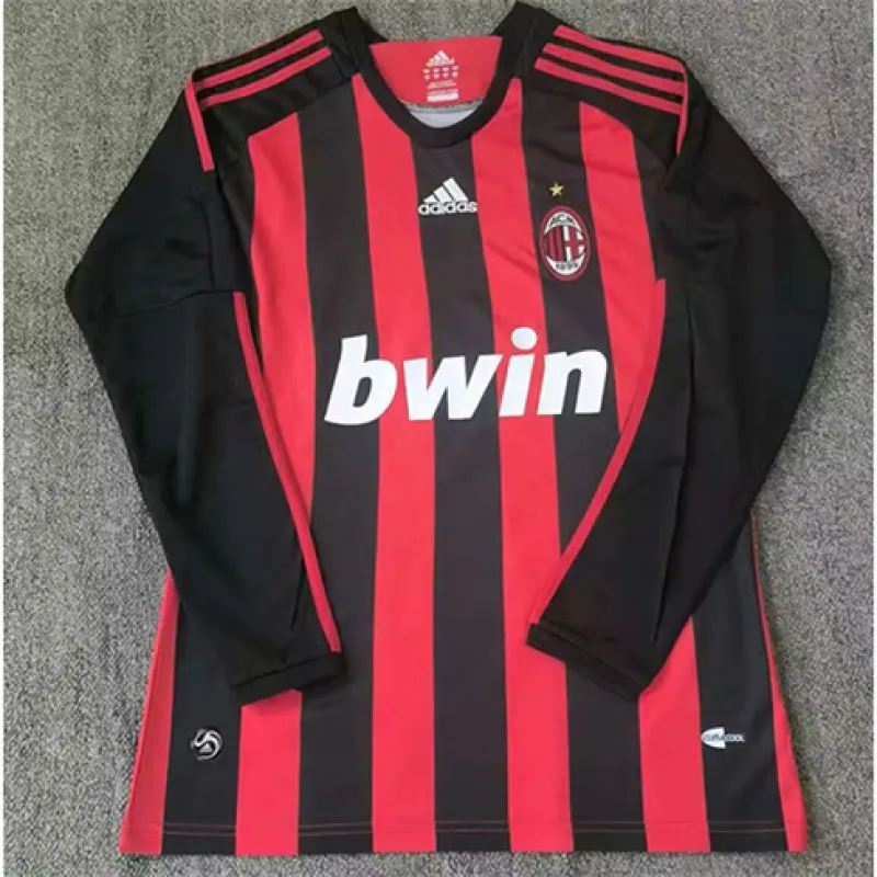 AC Milan 2008 Heim - Retro - Langarm - Trikot - Rot