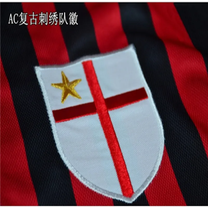 Maillot rétro d'hommes du centenaire de l'AC Milan 1999/00 - Rouge