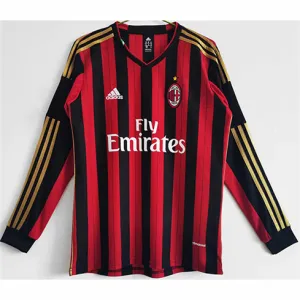 AC Milan 2013/14 Home Long - Sleeve Retro Jersey - Red