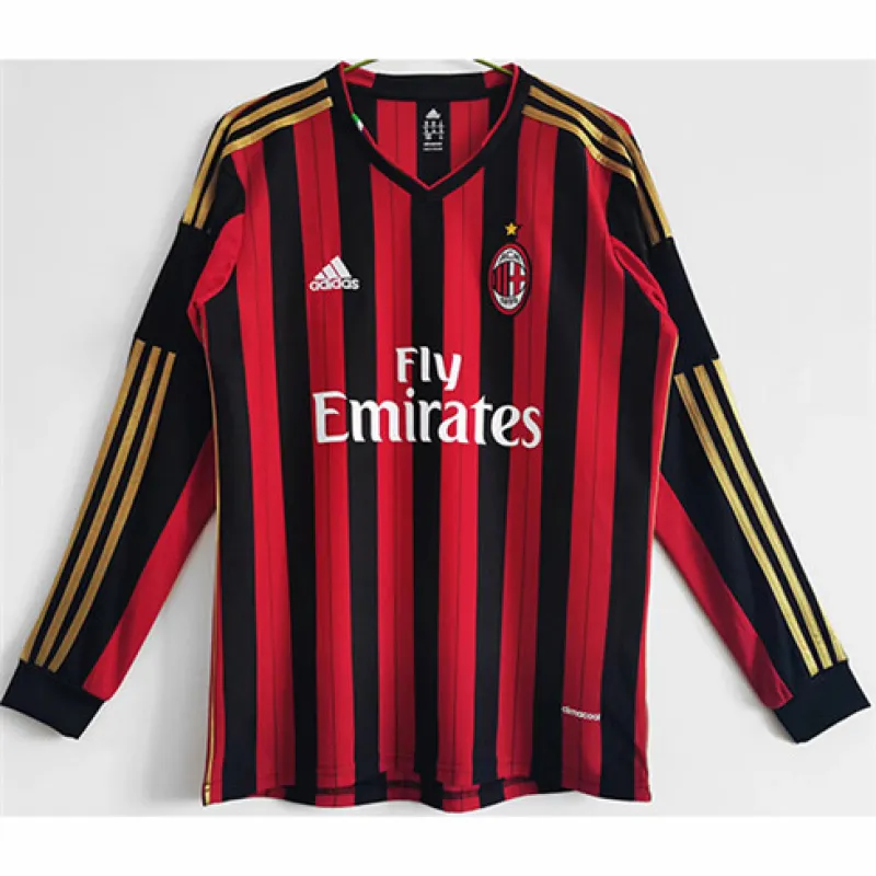 Maglia retro di casa a maniche lunghe dell'AC Milan 2013/14 - Rossa