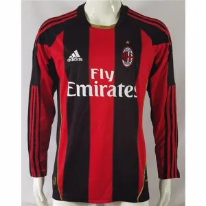 AC Milan 2010/11 Heim - Retro - Trikot mit langen Ärmeln - Rot