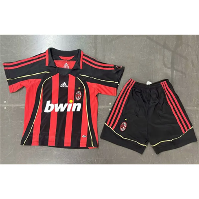 AC Milan 2007/08 Home Retro Kids' Jersey - Red