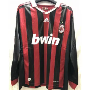 AC Milan 2009 Retro Long - Sleeved Jersey - Red