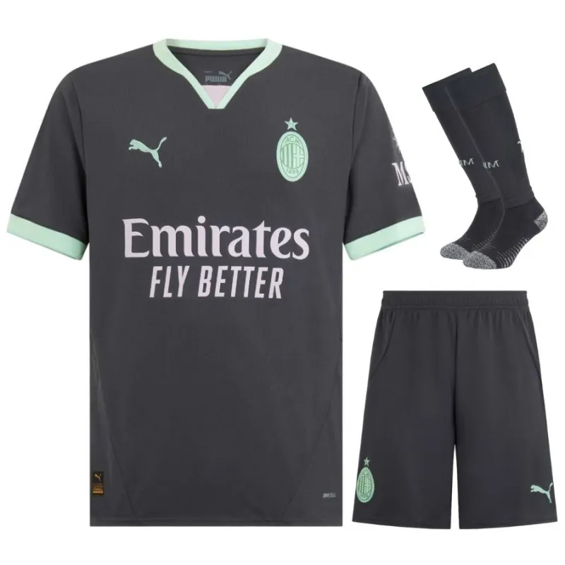 AC Milan 2024/25 Dritte Kinder-Trikotset - Kohlegray