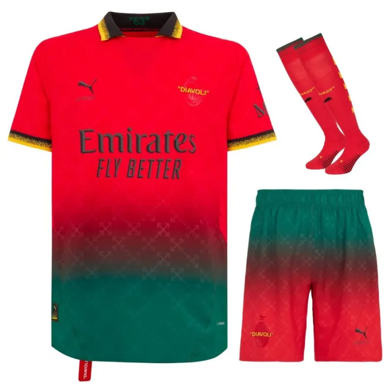 AC Milan 2024/25 Kit de maillot d'enfant 4e - Rouge