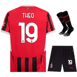 Il set di maglia per bambini della casa di AC Milan 2024/25 di Theo - Nero