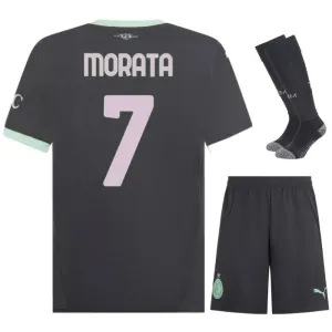 Il terzo set di maglia per bambini dell'AC Milan 2024/25 di Morata - Grigio antracite