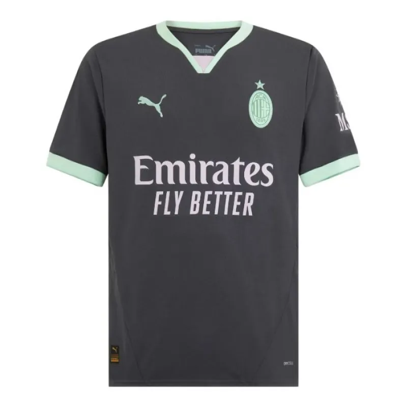 Morata's AC Milan 2024/25 Third Kids' Jersey Set - Charcoal Gray