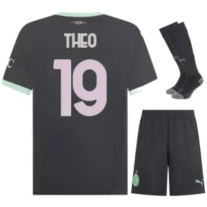 Il terzo insieme di maglia per bambini dell'AC Milan 2024/25 di Theo - Grigio carbone