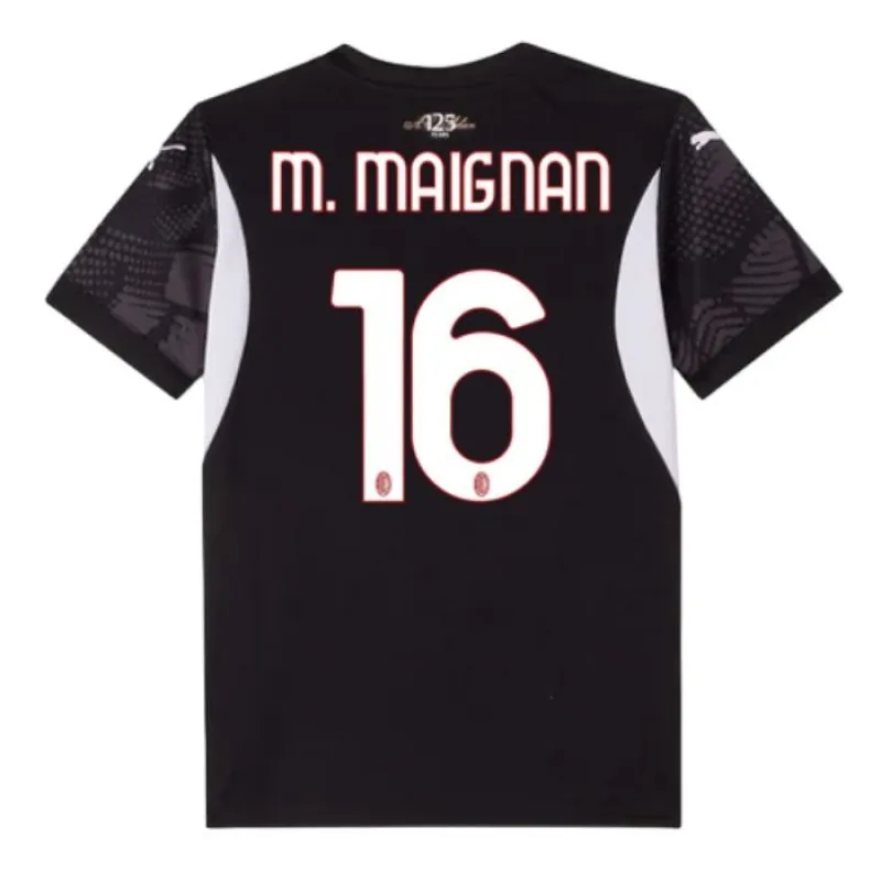 Le maillot de gardien du domicile de l'AC Milan 2024/25 pour enfants de M. Maignan - Noir