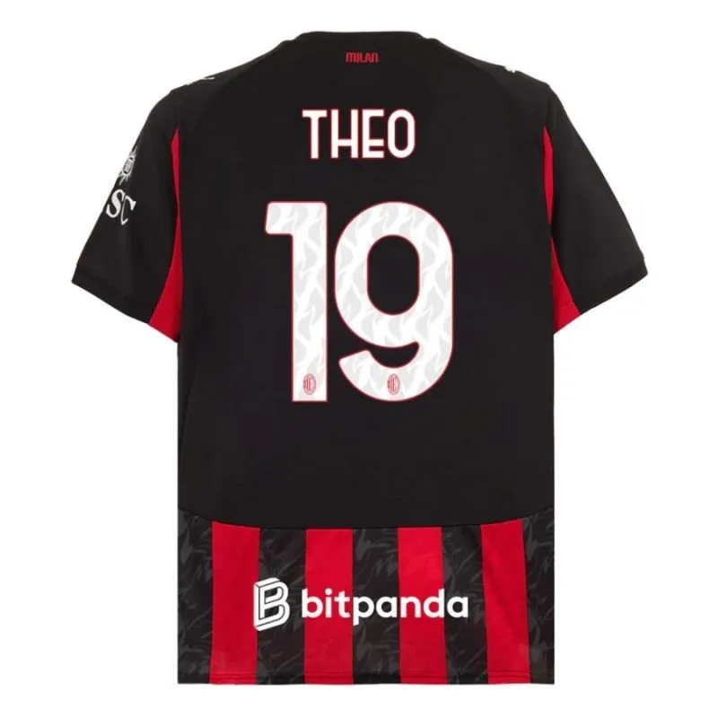 AC Milan THEO Kit infantile 2025/26 Maglia casa - Rosso