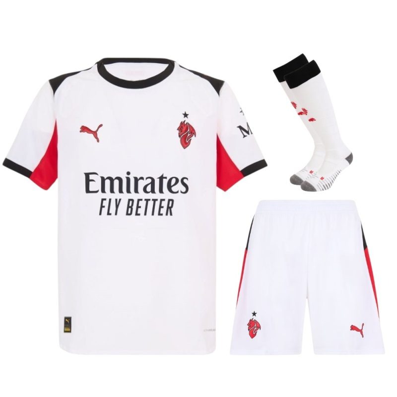 AC Milan 2025/26 Kinder-Auswärtstrikot-Set - Weiß