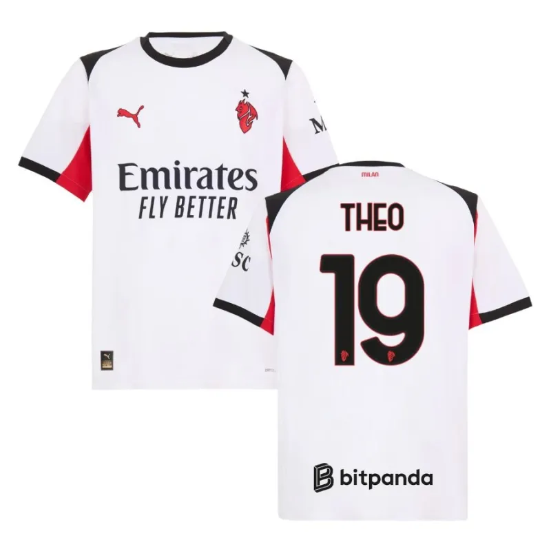 Camiseta fuera de casa de Theo del AC Milan 2025/26 - Blanco
