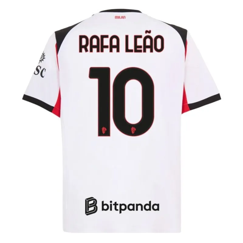 Ensemble de maillot enfant à l'extérieur de Rafa Leão de l'AC Milan 2025/26 - Blanc