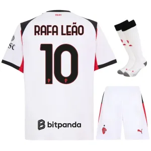 Set di maglia bambini in trasferta di Rafa Leão dell'AC Milan 2025/26 - Bianco