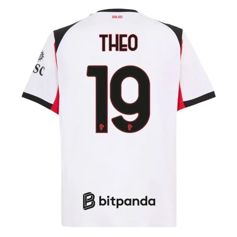 Set di maglia bambini in trasferta di Theo dell'AC Milan 2025/26 - Bianco