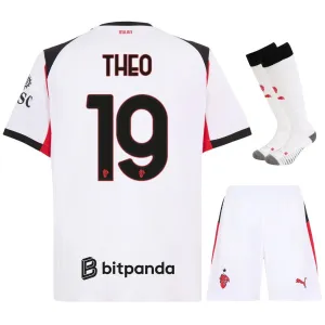 Set di maglia bambini in trasferta di Theo dell'AC Milan 2025/26 - Bianco