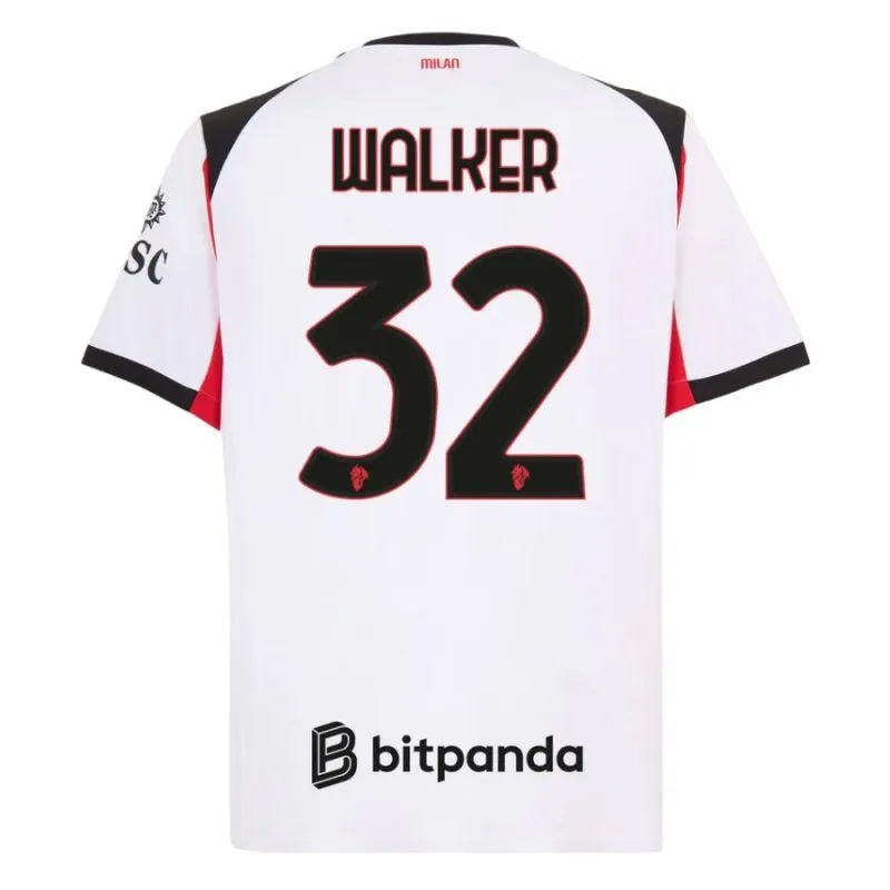 Set di maglia bambini in trasferta di Walker dell'AC Milan 2025/26 - Bianco