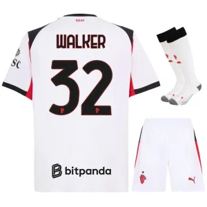 Set di maglia bambini in trasferta di Walker dell'AC Milan 2025/26 - Bianco