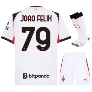 Set di maglia bambini in trasferta di João Félix dell'AC Milan 2025/26 - Bianco