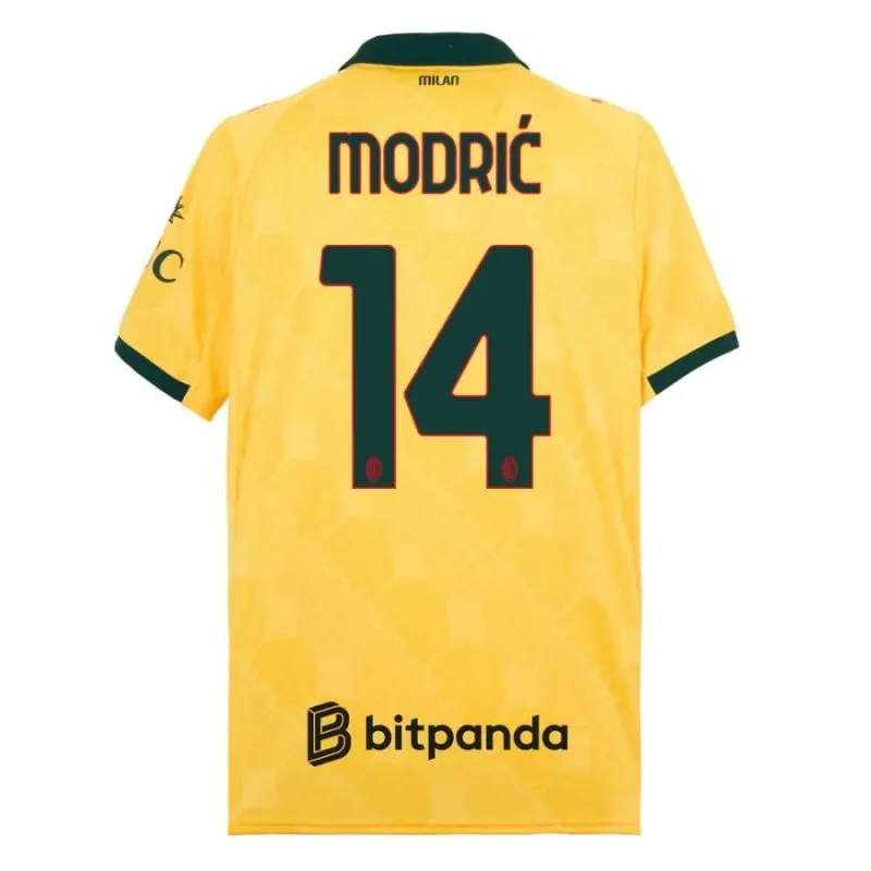 AC Milan MODRIC 2025/26 Third Kids' Jersey Set - Yellow