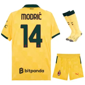 Set di maglia terza bambini di MODRIC dell’AC Milan 2025/26 - Giallo