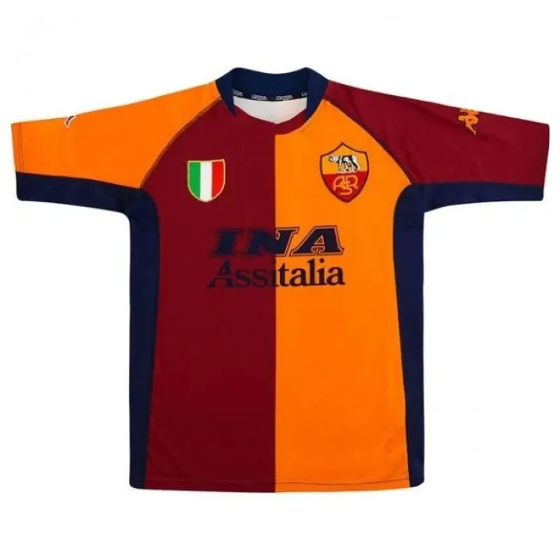 Maglia Casa Retrò AS Roma TOTTI 2001/02 - Rosso/Arancione