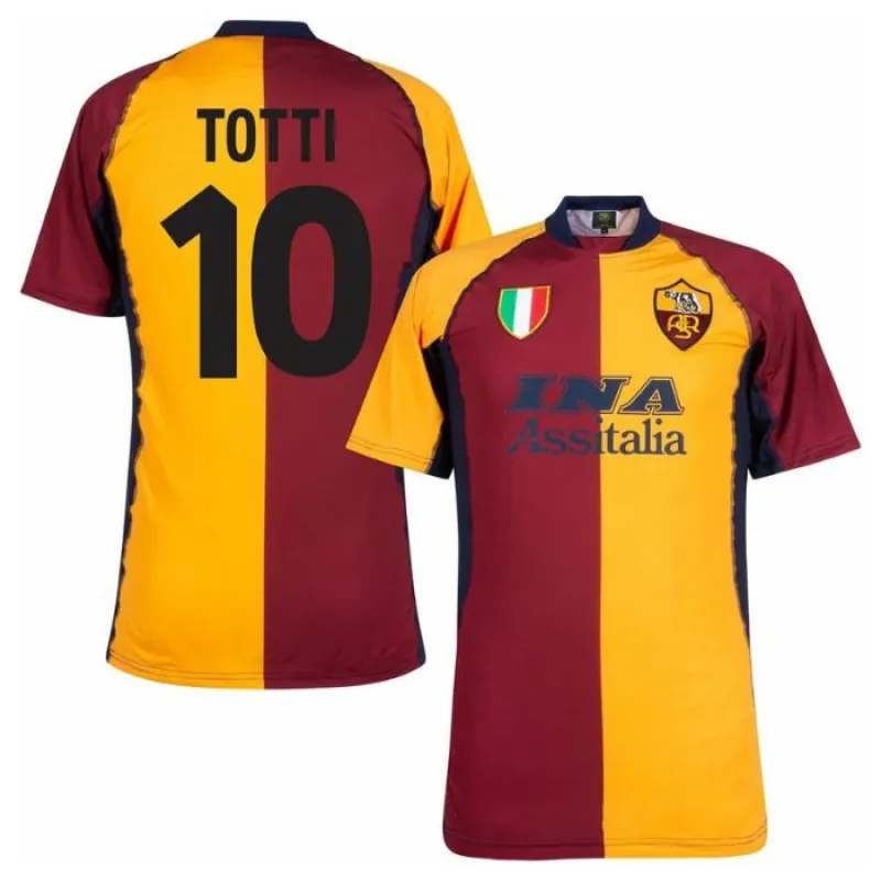 Maglia Casa Retrò AS Roma TOTTI 2001/02 - Rosso/Arancione
