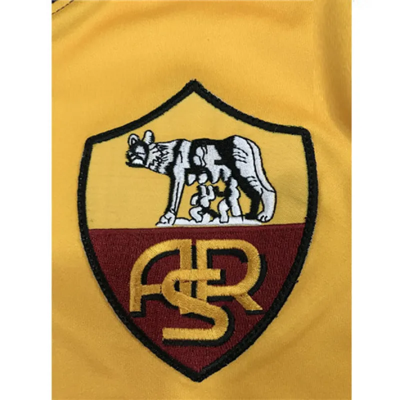 AS Roma 2001/02 Home Retro Long - Sleeve Jersey - Yellow