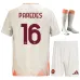 Paredes, insieme di maglie per bambini di trasferta dell'AS Roma 2024/25 - Bianca