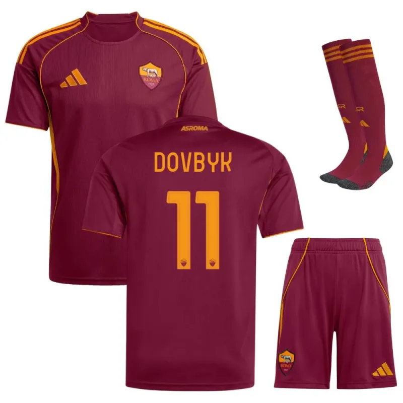 AS Roma DOVBYK 2025/26 Home Kids' Jersey Set - Burgundy