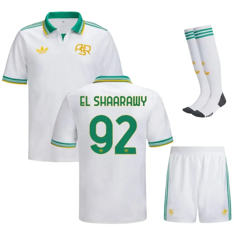 AS Roma EL SHAARAWY 2025/26 Troisième ensemble de maillot pour enfants - Blanc