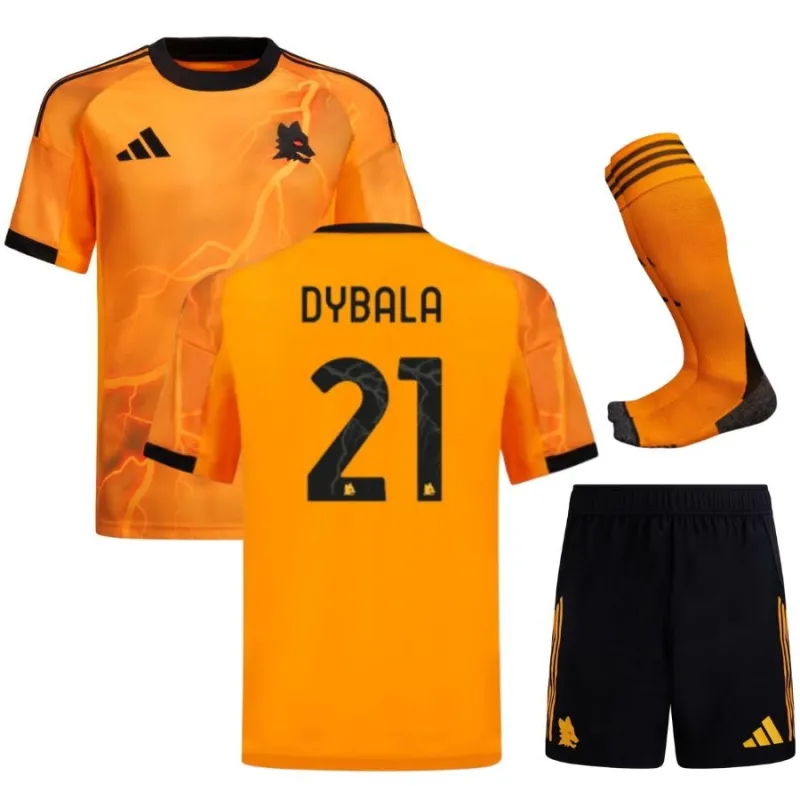 AS Roma DYBALA 2025/26 Away Kids Kit - Orange