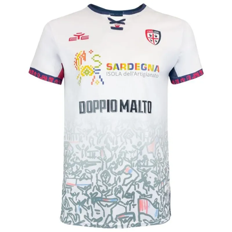 Cagliari 2025/26 Auswärts-Kindertrikot + Shorts - Weiß