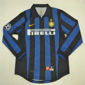 Maillot domicile retro à manches longues de l'Inter Milan 1998/99 - bleu