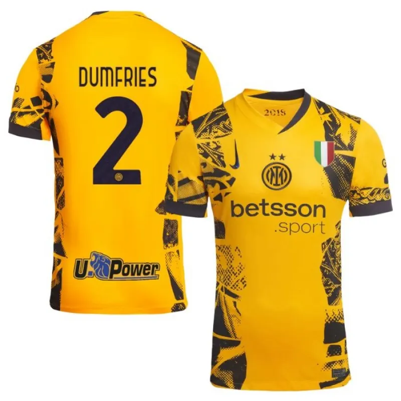 Denzel Dumfries, Inter Milan 2024/25 Third Jersey - Yellow