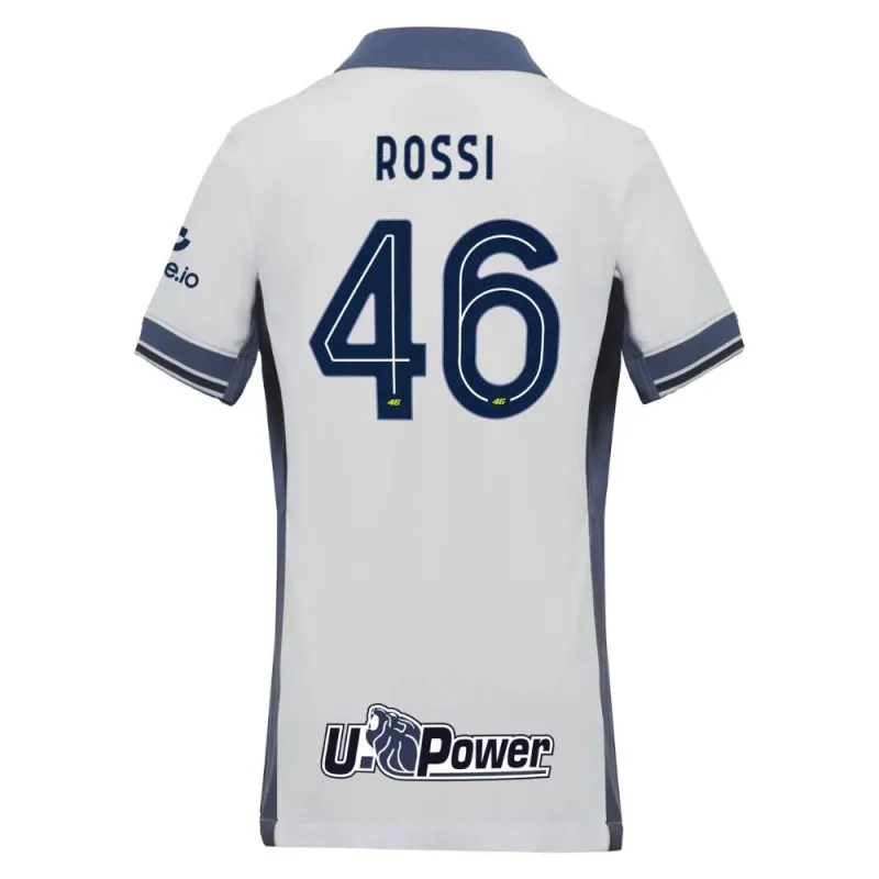 Valentino Rossi, Camisa Visitante Especial VR46 Infantil Inter de Milán 2024/25 - Blanca